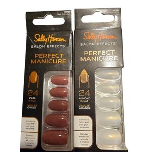Sally Hansen Salon Effects Perfect Manicure Press-On Nails - Red and White